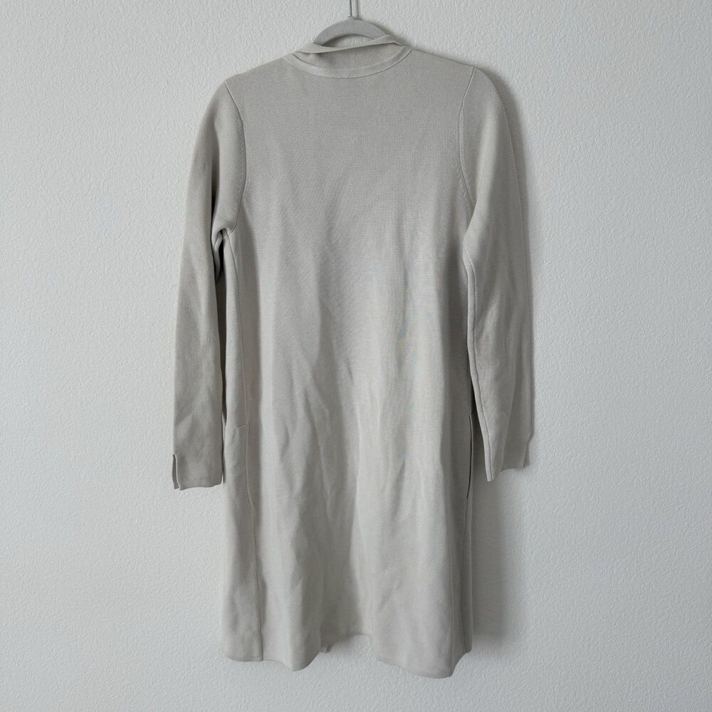 Eileen Fisher Cardigan Size Small Longline Silk Organic Cotton Cream Open Front - Picture 2 of 6